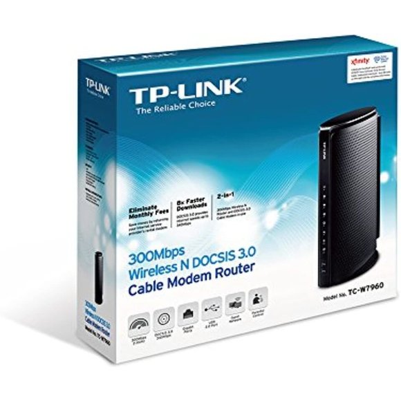 TP-Link TC-W7960 DOCSIS3.0 300Mbps Wireless WiFi Cable Modem Router for Comcast - Picture 5 of 5